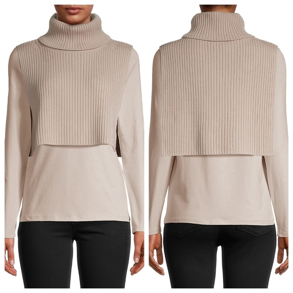 NINETY PERCENT Merino wool roll neck top - Picture 1 of 4